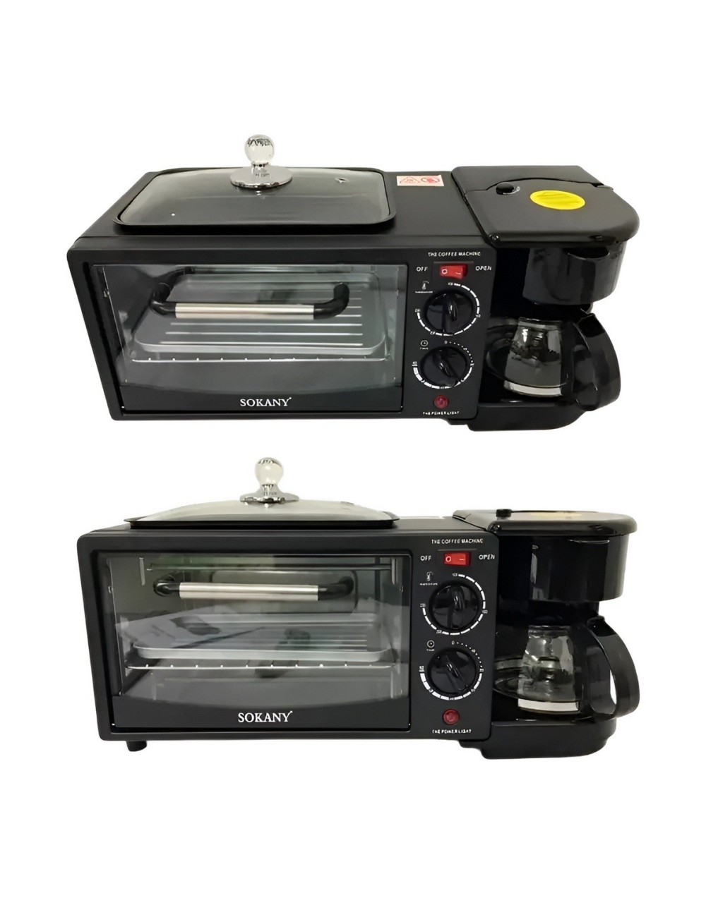 Estación Desayuno 3 En 1 Cafetera Horno Plancha Multifunción