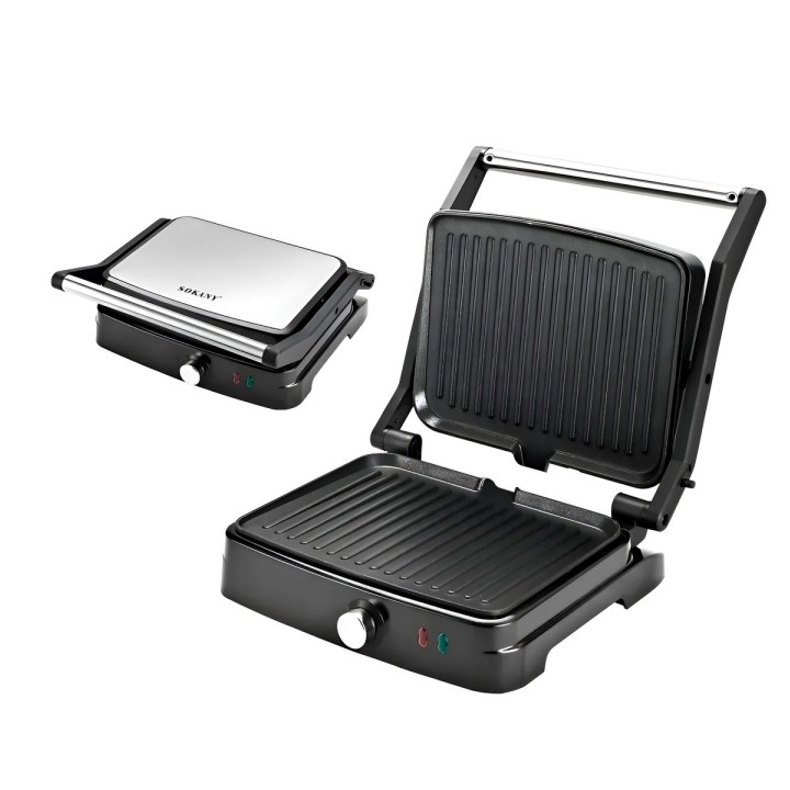 Parrilla Grill Eléctrica 2000w Multiuso Apertura 180 Grados