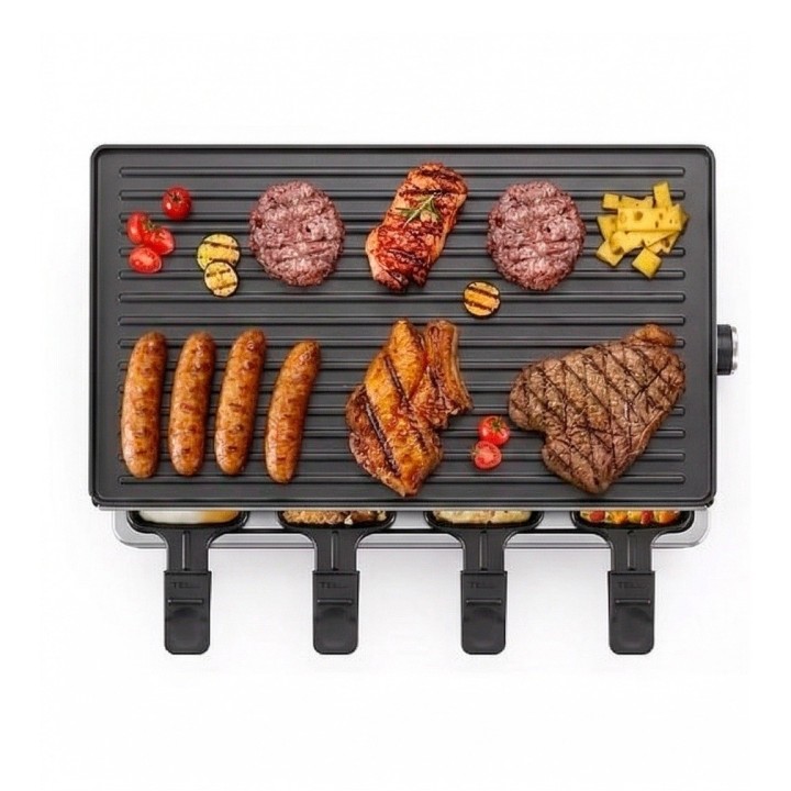Parrilla Eléctrica Raclette 2 Niveles 8 Personas 1600w Grill