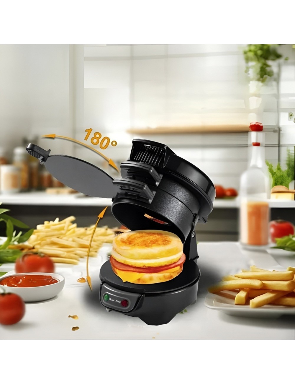 Máquina Para Hacer Sándwich De Desayuno Y Hamburguesas 600w