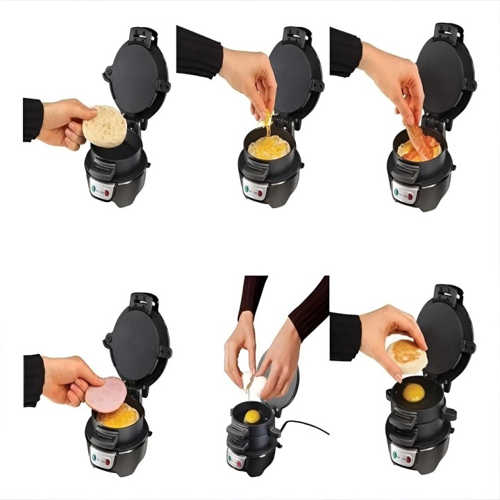Máquina Para Hacer Sándwich De Desayuno Y Hamburguesas 600w