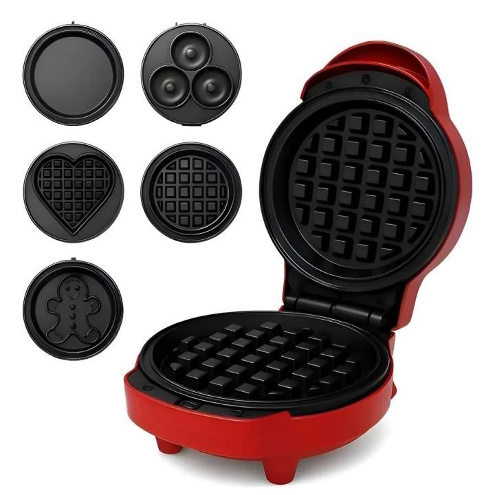 Máquina De Donas Waffles Galletas Pizzas 5 En 1 Desmontable