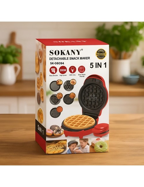 Máquina De Donas Waffles Galletas Pizzas 5 En 1 Desmontable
