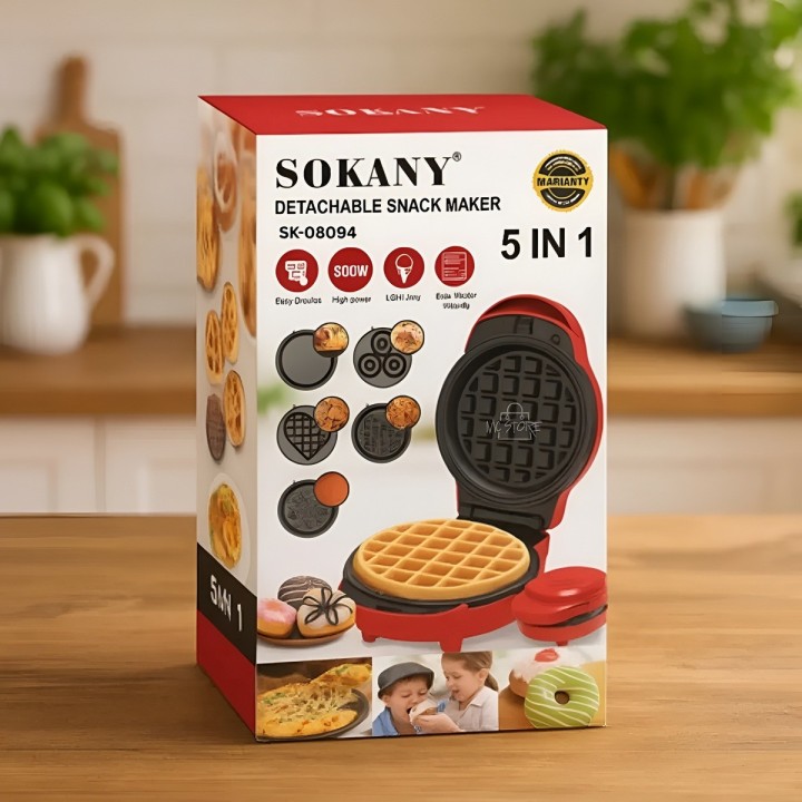 Máquina De Donas Waffles Galletas Pizzas 5 En 1 Desmontable