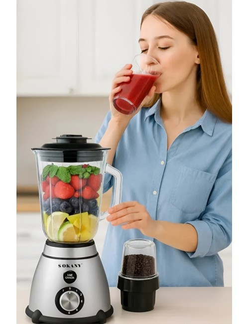 Licuadora De Vidrio 1.5l Motor 800w Tritura Hielo + Molino