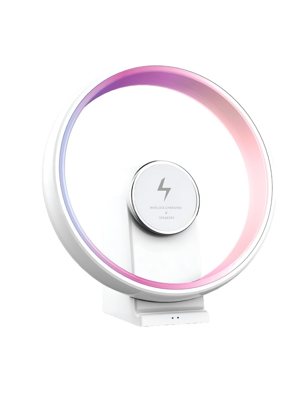 Lámpara Parlante Bluetooth Con Cargador Inalámbrico Rgb