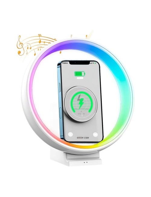 Lámpara Parlante Bluetooth Con Cargador Inalámbrico Rgb