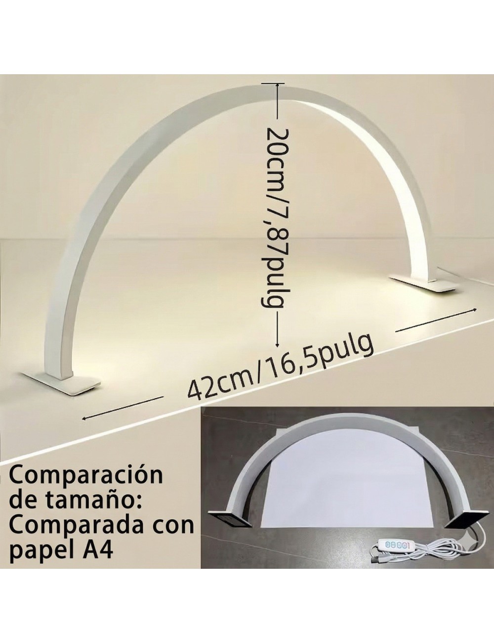 Lámpara Media Luna Led Para Manicura Pestañas Y Tatuajes