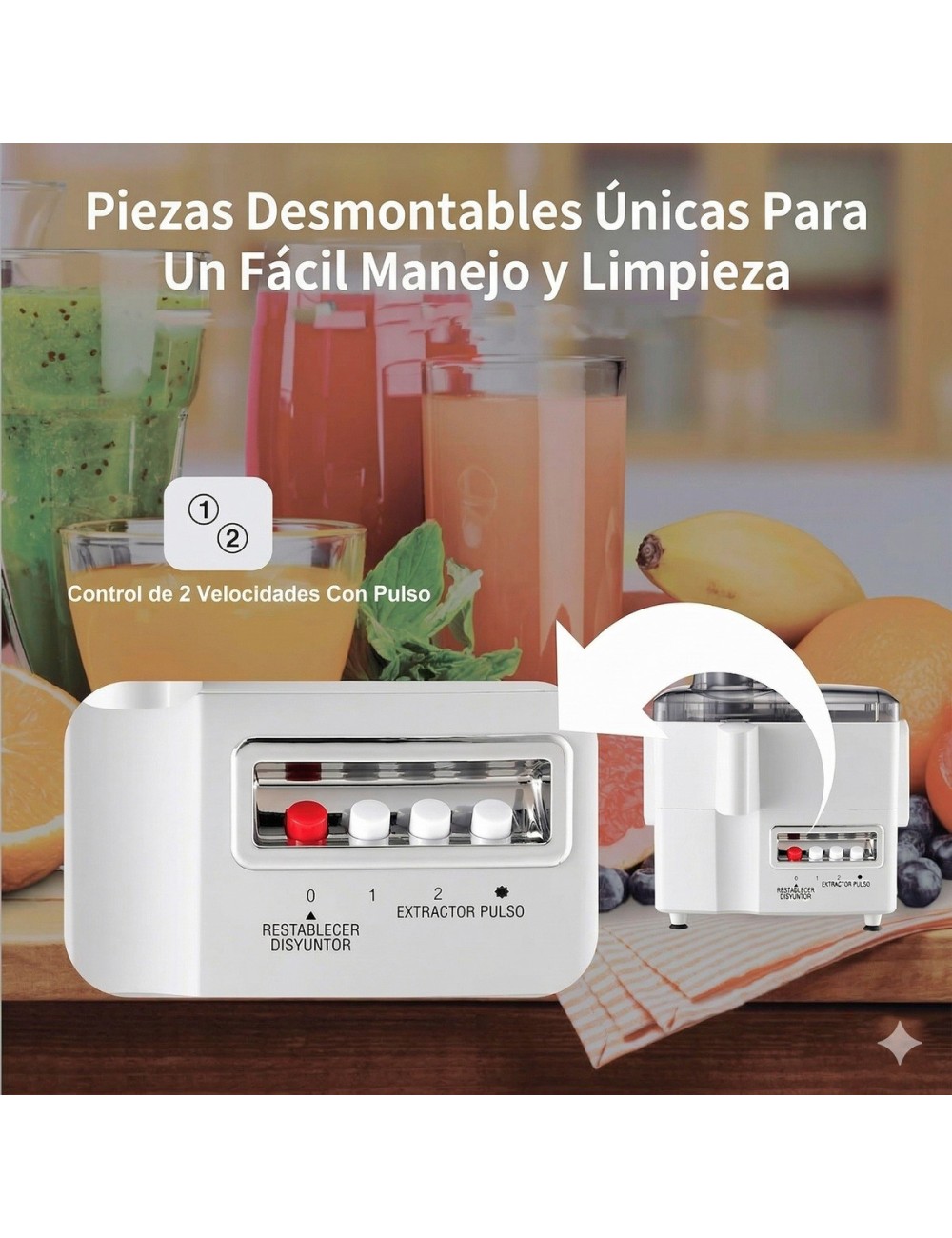 Extractor Jugos Licuadora 4 En 1 Picatodo Y Molino 800w