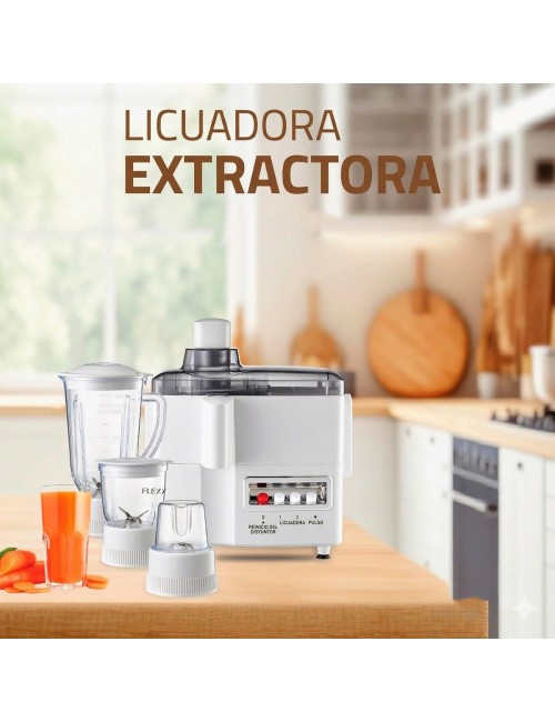 Extractor Jugos Licuadora 4 En 1 Picatodo Y Molino 800w