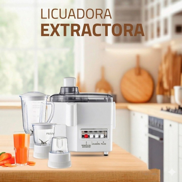 Extractor Jugos Licuadora 4 En 1 Picatodo Y Molino 800w