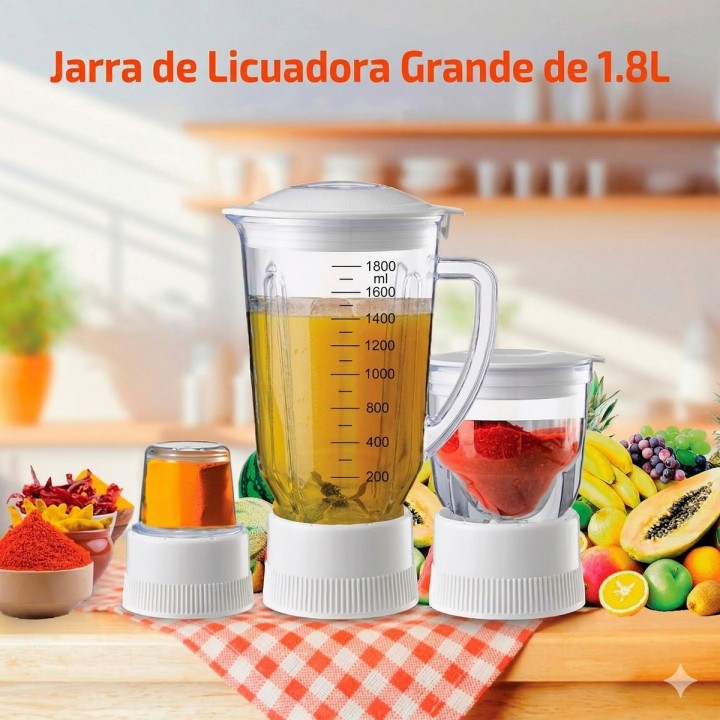 Extractor Jugos Licuadora 4 En 1 Picatodo Y Molino 800w