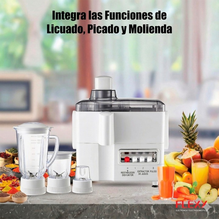 Extractor Jugos Licuadora 4 En 1 Picatodo Y Molino 800w