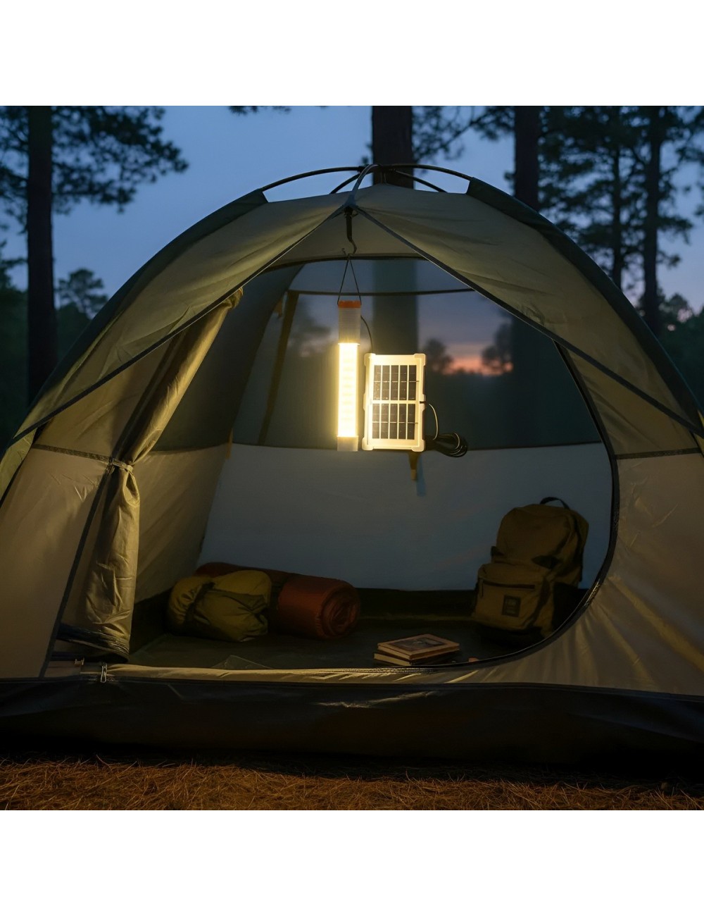 Lámpara Led De Emergencia Solar Recargable Con Imán Linterna