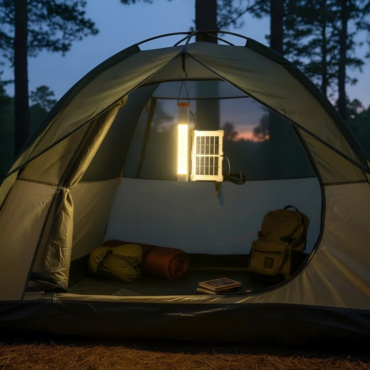 Lámpara Led De Emergencia Solar Recargable Con Imán Linterna