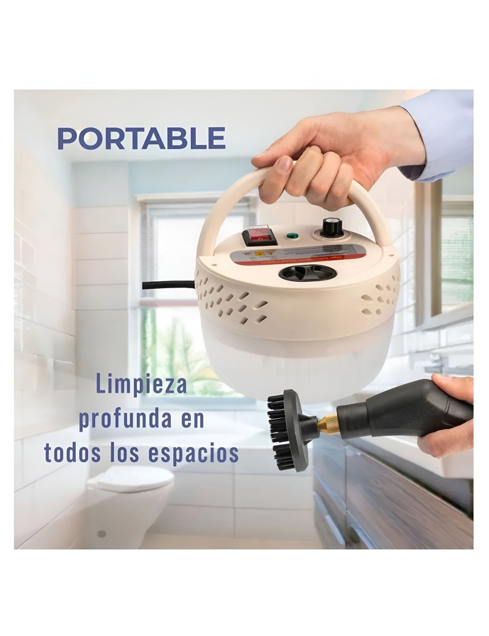 Limpiadora A Vapor Alta Presion 3000w Portatil 6 Niveles