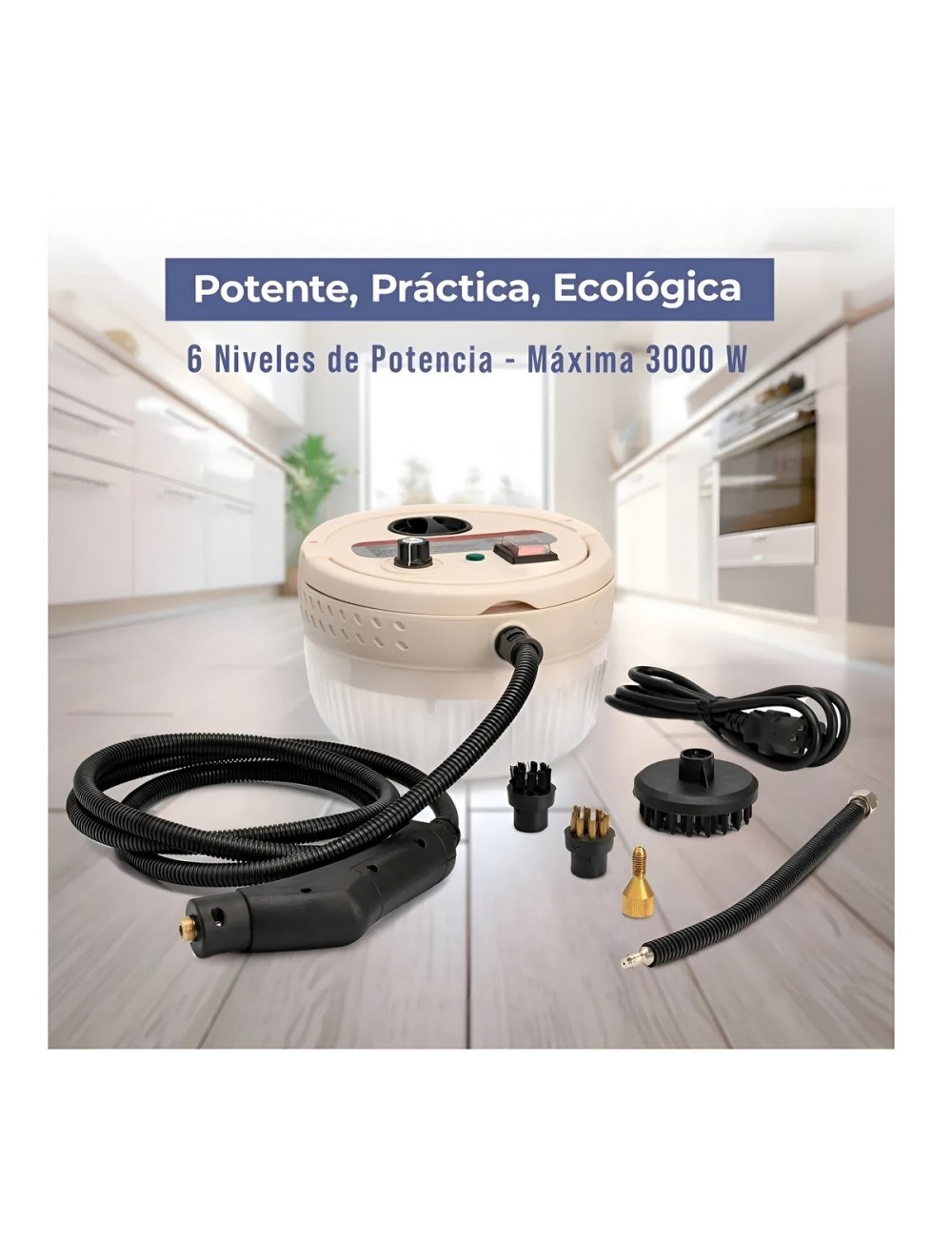Limpiadora A Vapor Alta Presion 3000w Portatil 6 Niveles