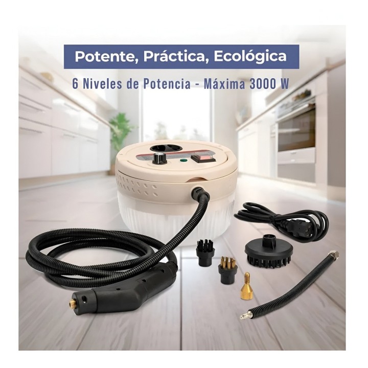 Limpiadora A Vapor Alta Presion 3000w Portatil 6 Niveles