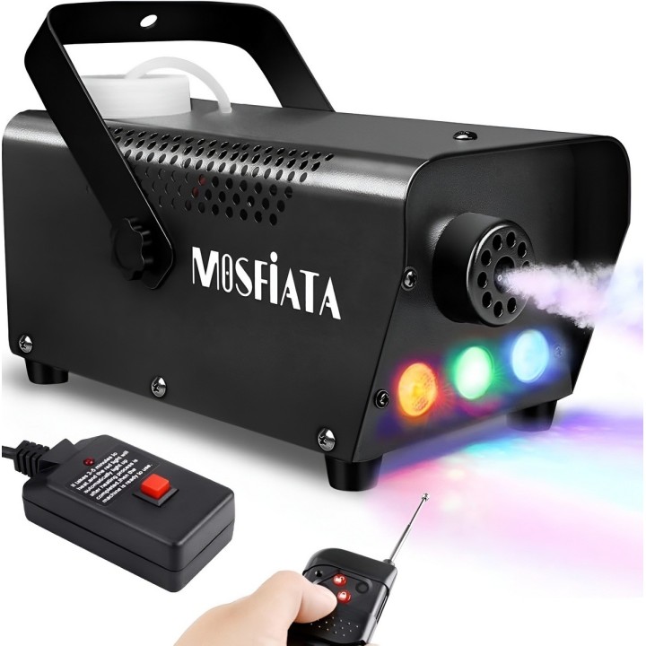 Máquina De Humo 600w Con 3 Luces Led Control Inalámbrico
