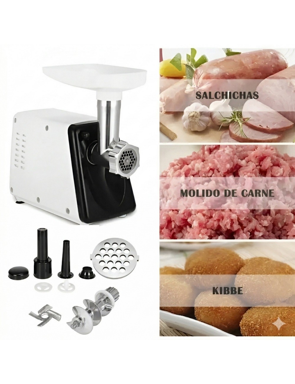 Molino De Carne Eléctrico Profesional 2500w Acero Inoxidable
