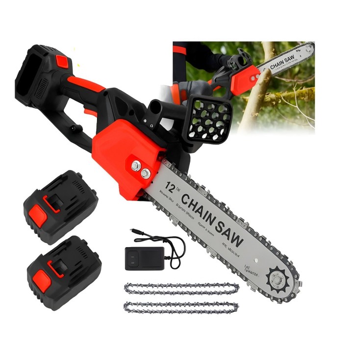 Motosierra Inalámbrica De Mano 12 Pulgadas 48v Con 2 Batería