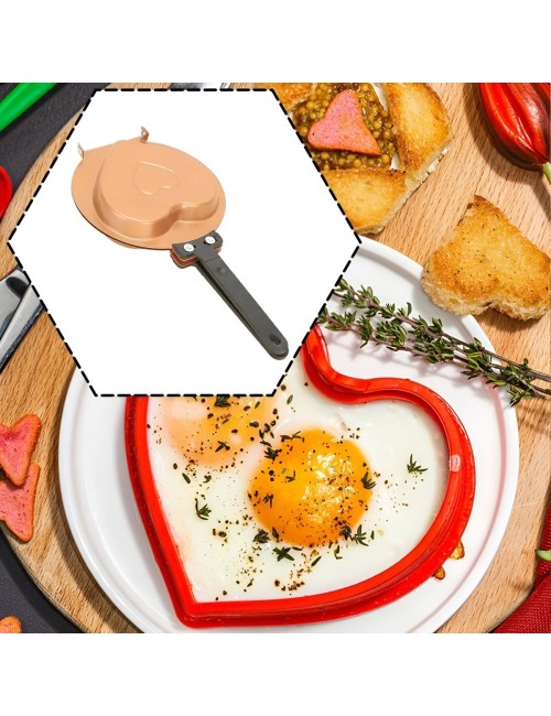 Sartén Sandwichera Doble Molde Corazón Antiadherente