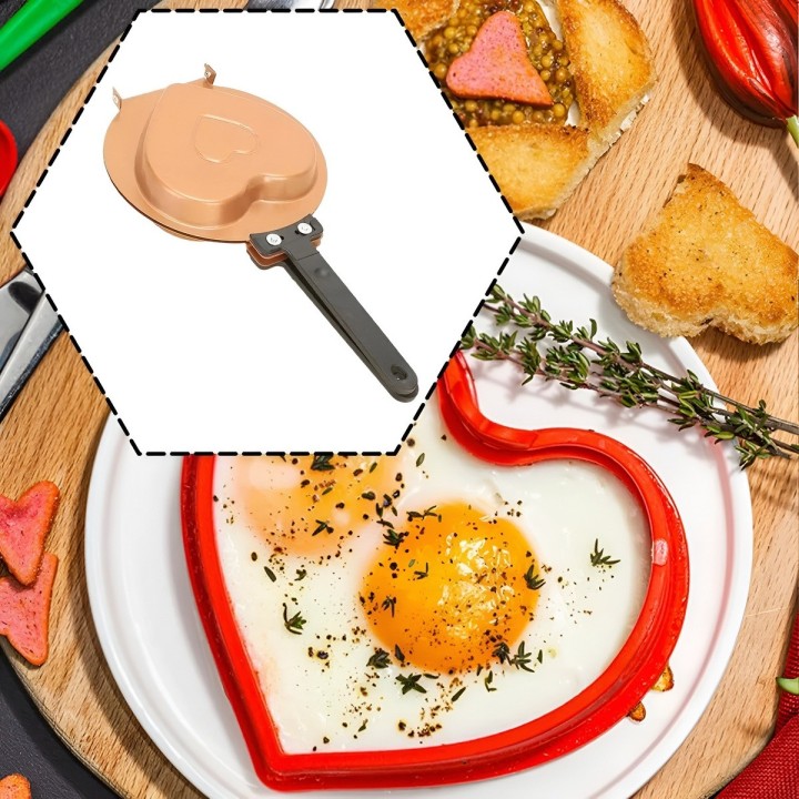 Sartén Sandwichera Doble Molde Corazón Antiadherente