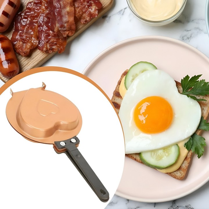 Sartén Sandwichera Doble Molde Corazón Antiadherente