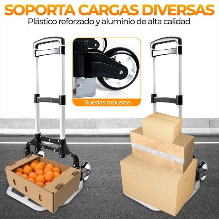 Zorra Carrito De Carga Plegable Multifuncional 70kg Aluminio