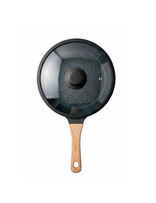 Sarten Antiadherente Granito 28cm Con Tapa Mango Madera