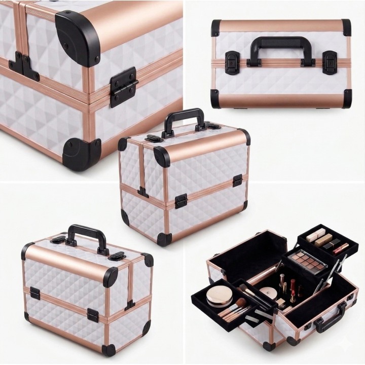 Cofre Neceser Cosmetiquera Profesional Maquillaje Rigida