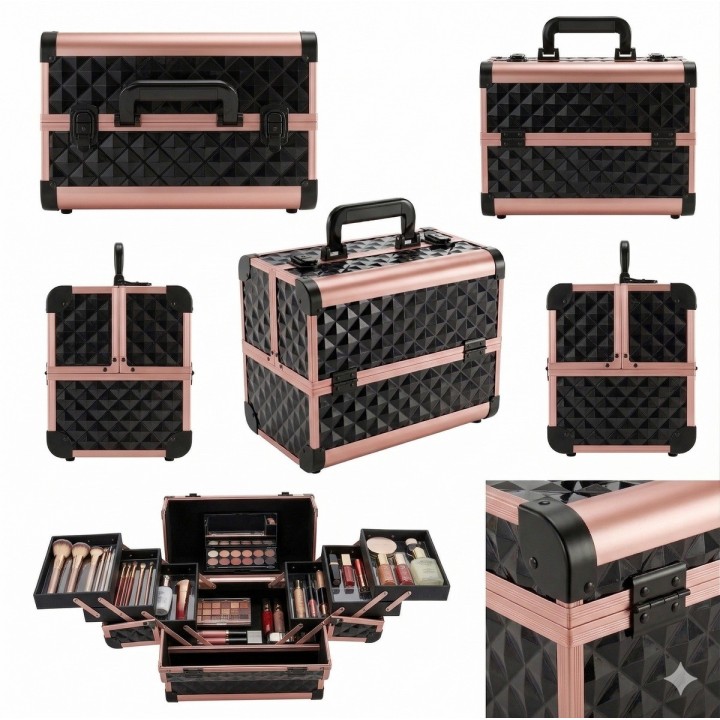 Cofre Neceser Cosmetiquera Profesional Maquillaje Rigida