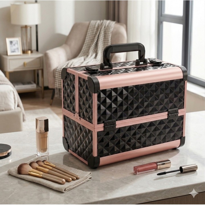 Cofre Neceser Cosmetiquera Profesional Maquillaje Rigida