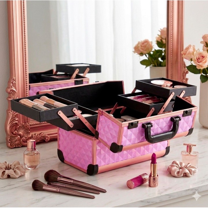 Cofre Neceser Cosmetiquera Profesional Maquillaje Rigida