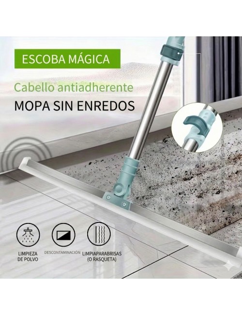 Escoba Mágica Raspador De Silicona 49cm Limpia Vidrios Pisos