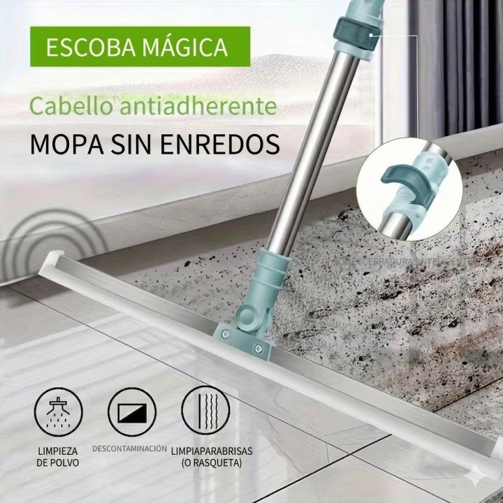 Escoba Mágica Raspador De Silicona 49cm Limpia Vidrios Pisos