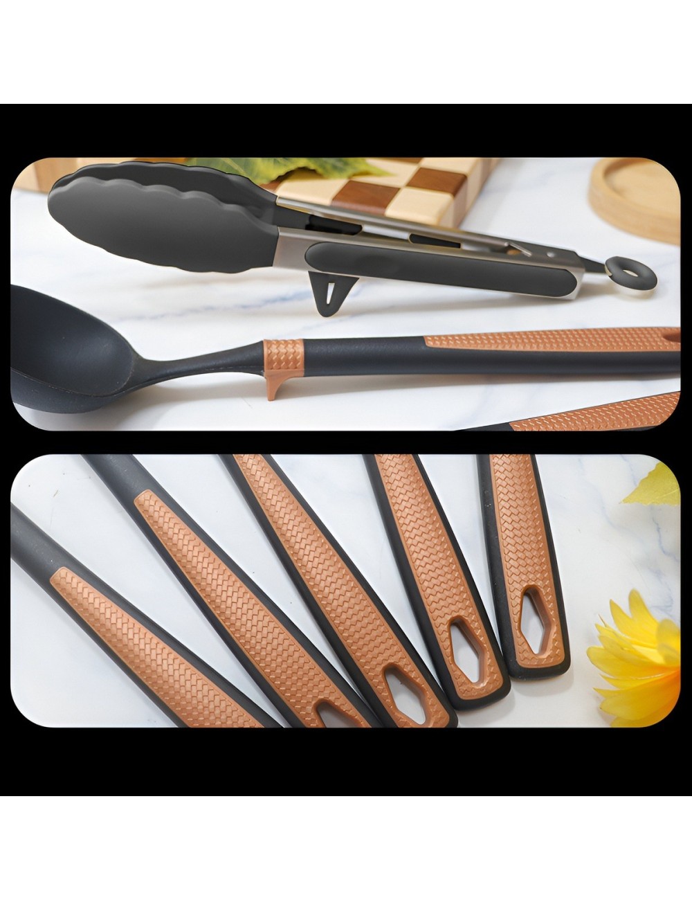 Set Juego Utensilios De Cocina Silicona Antiadherente 14 Pcs