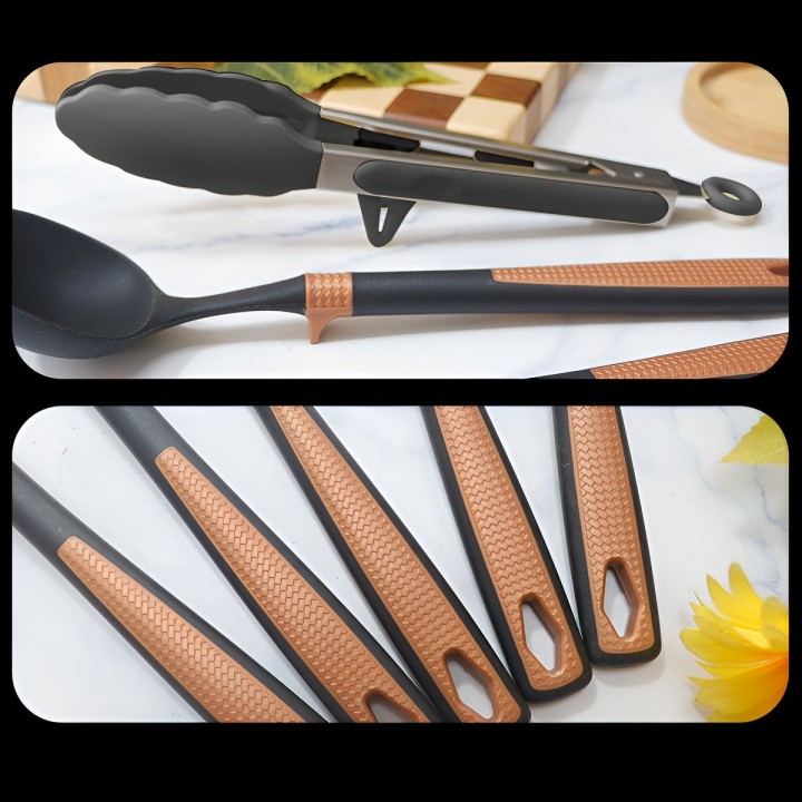 Set Juego Utensilios De Cocina Silicona Antiadherente 14 Pcs