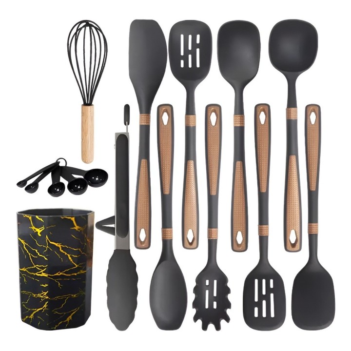 Set Juego Utensilios De Cocina Silicona Antiadherente 14 Pcs