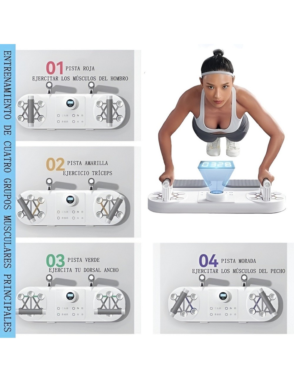 Tabla De Flexiones Push Up Inteligente 10 En 1 Con Contador