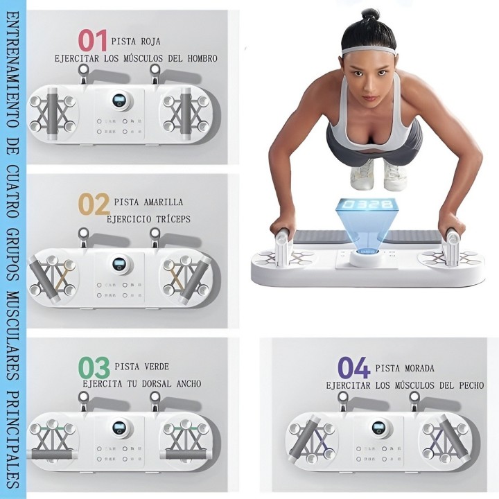 Tabla De Flexiones Push Up Inteligente 10 En 1 Con Contador