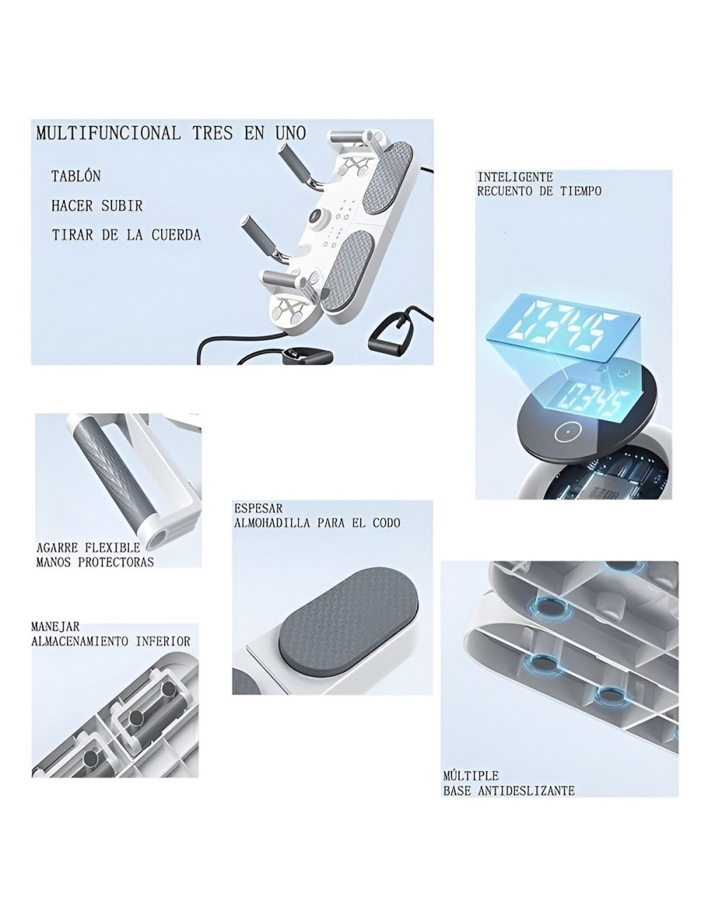 Tabla De Flexiones Push Up Inteligente 10 En 1 Con Contador