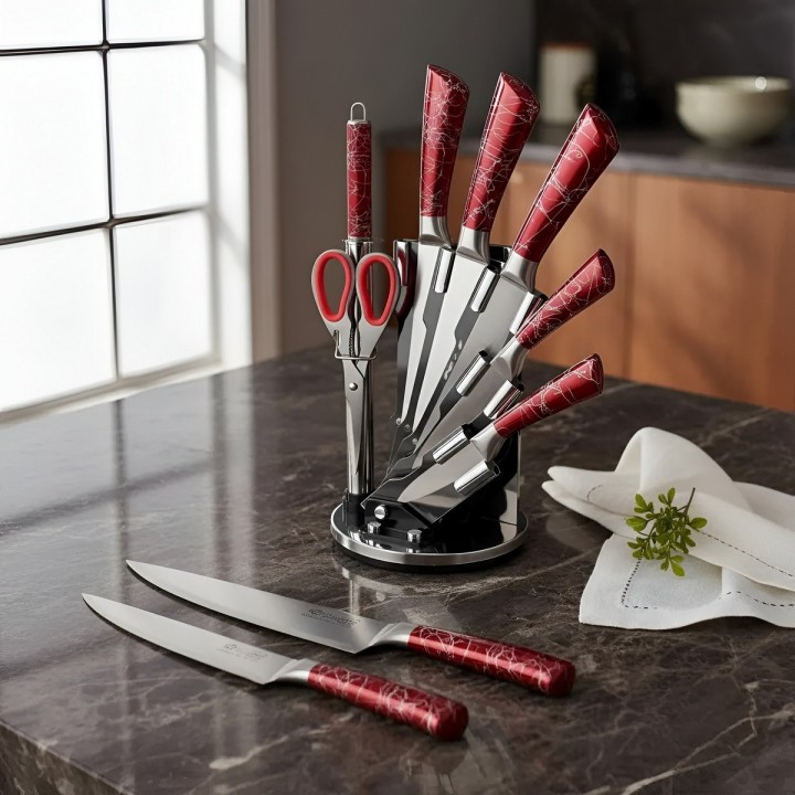Set Juego De Cuchillos De Cocina Acero Inoxidable 8 Piezas
