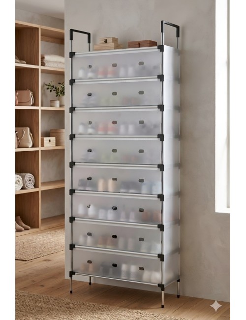 Organizador Zapatero Premium 10 Niveles Antipolvo Con Tapa