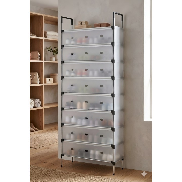 Organizador Zapatero Premium 10 Niveles Antipolvo Con Tapa