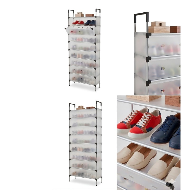 Organizador Zapatero Premium 10 Niveles Antipolvo Con Tapa