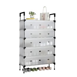 Organizador Zapatero Premium 7 Niveles Antipolvo Con Tapa