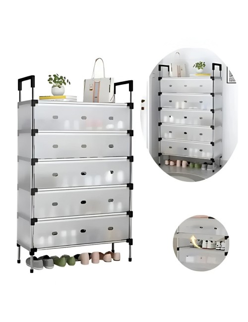 Organizador Zapatero Premium 7 Niveles Antipolvo Con Tapa