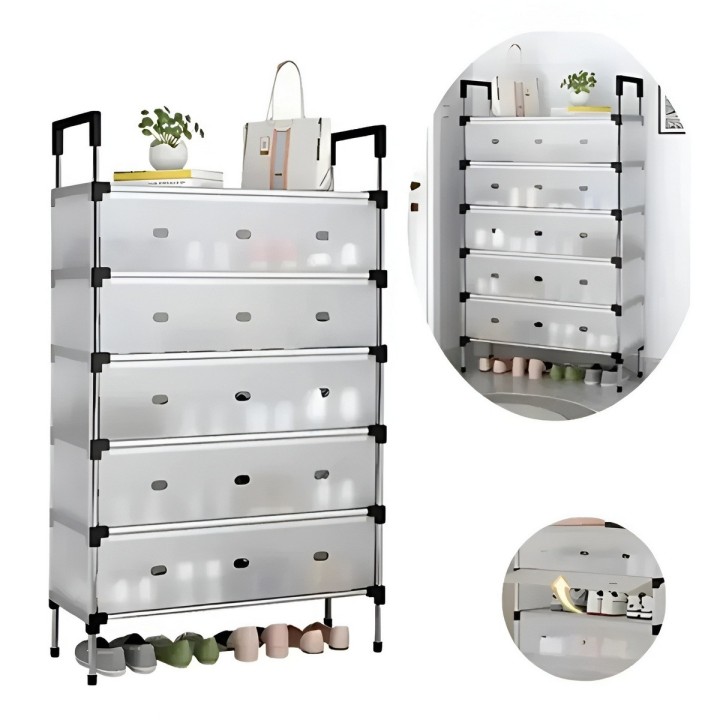 Organizador Zapatero Premium 7 Niveles Antipolvo Con Tapa