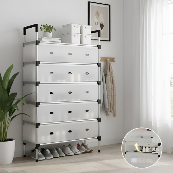 Organizador Zapatero Premium 7 Niveles Antipolvo Con Tapa